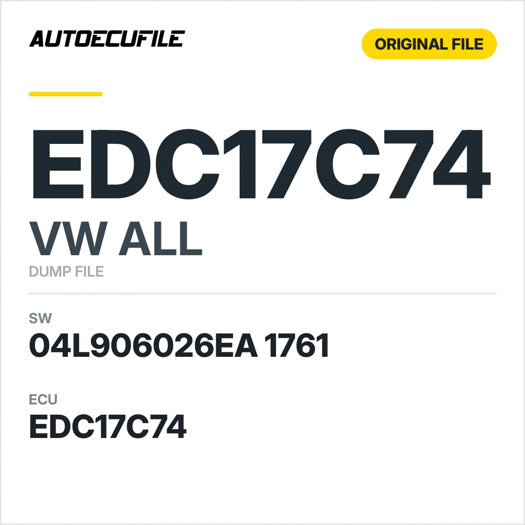 VW ALL EDC17C74 04L906026EA 1761 10SW003681 DUMP