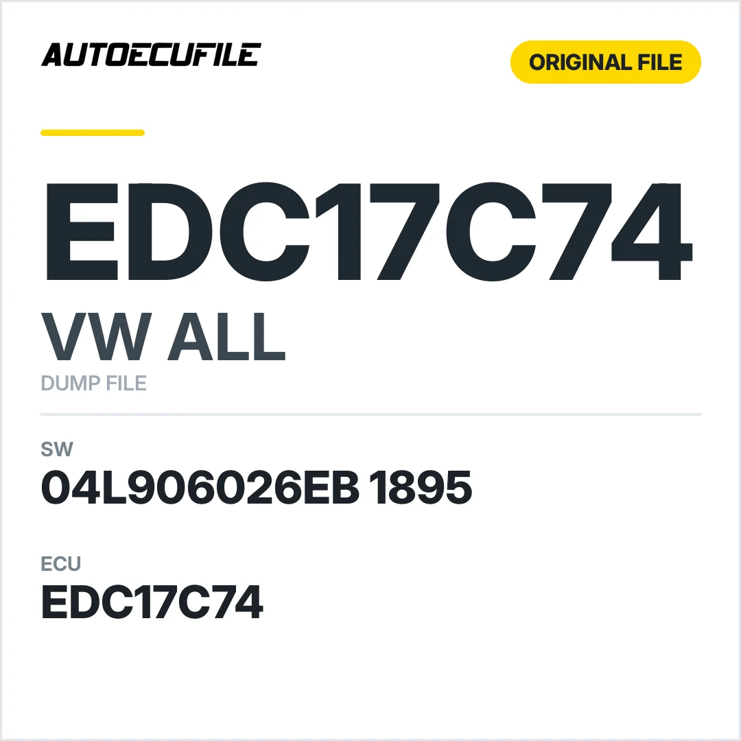 VW ALL EDC17C74 04L906026EB 1895 10SW008920 DUMP