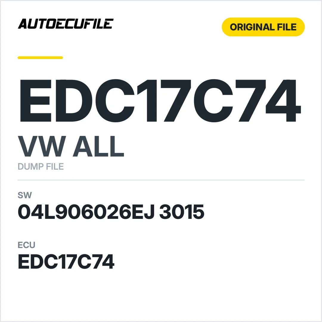 VW ALL EDC17C74 04L906026EJ 3015 10SW009140 DUMP