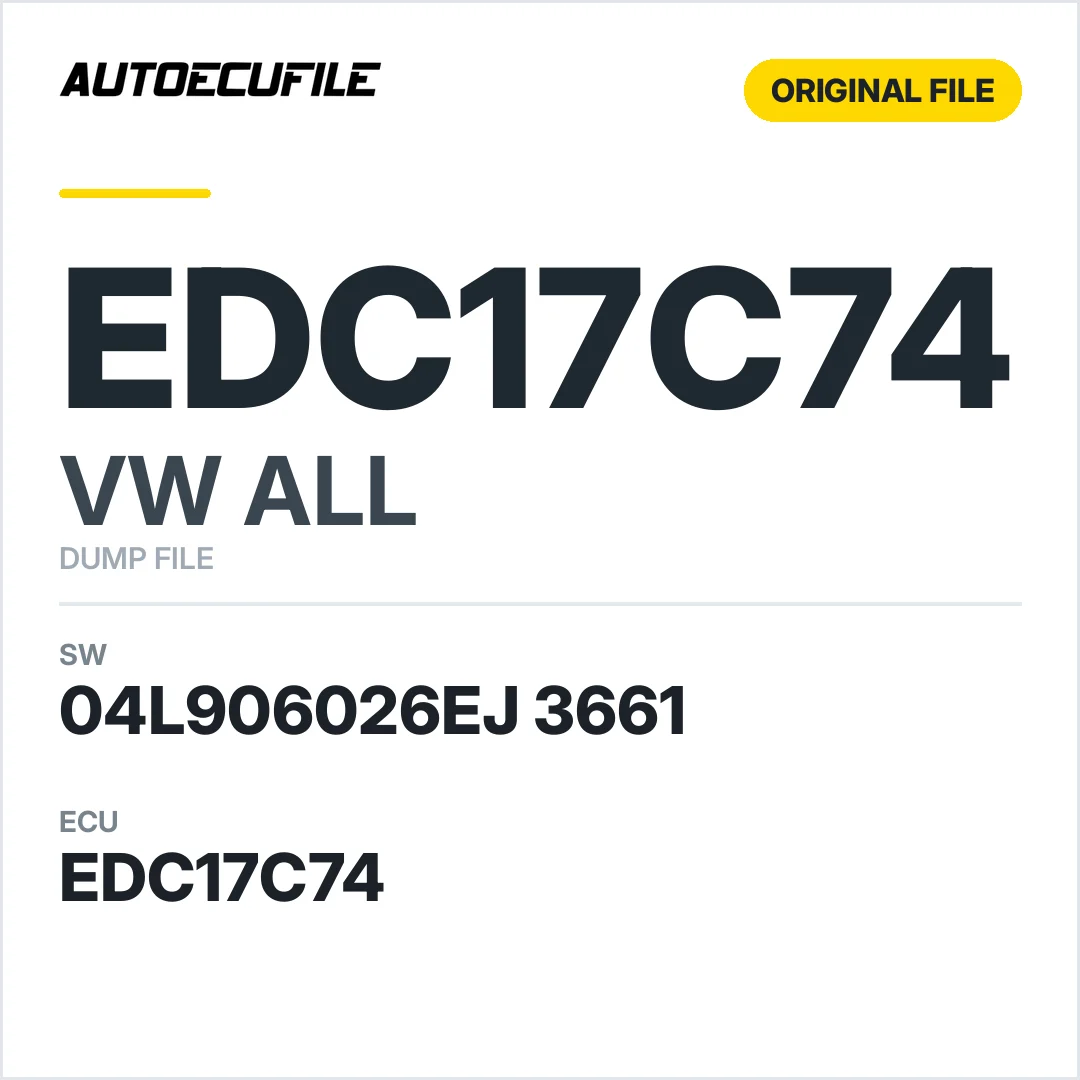VW ALL EDC17C74 04L906026EJ 3661 10SW012830 DUMP