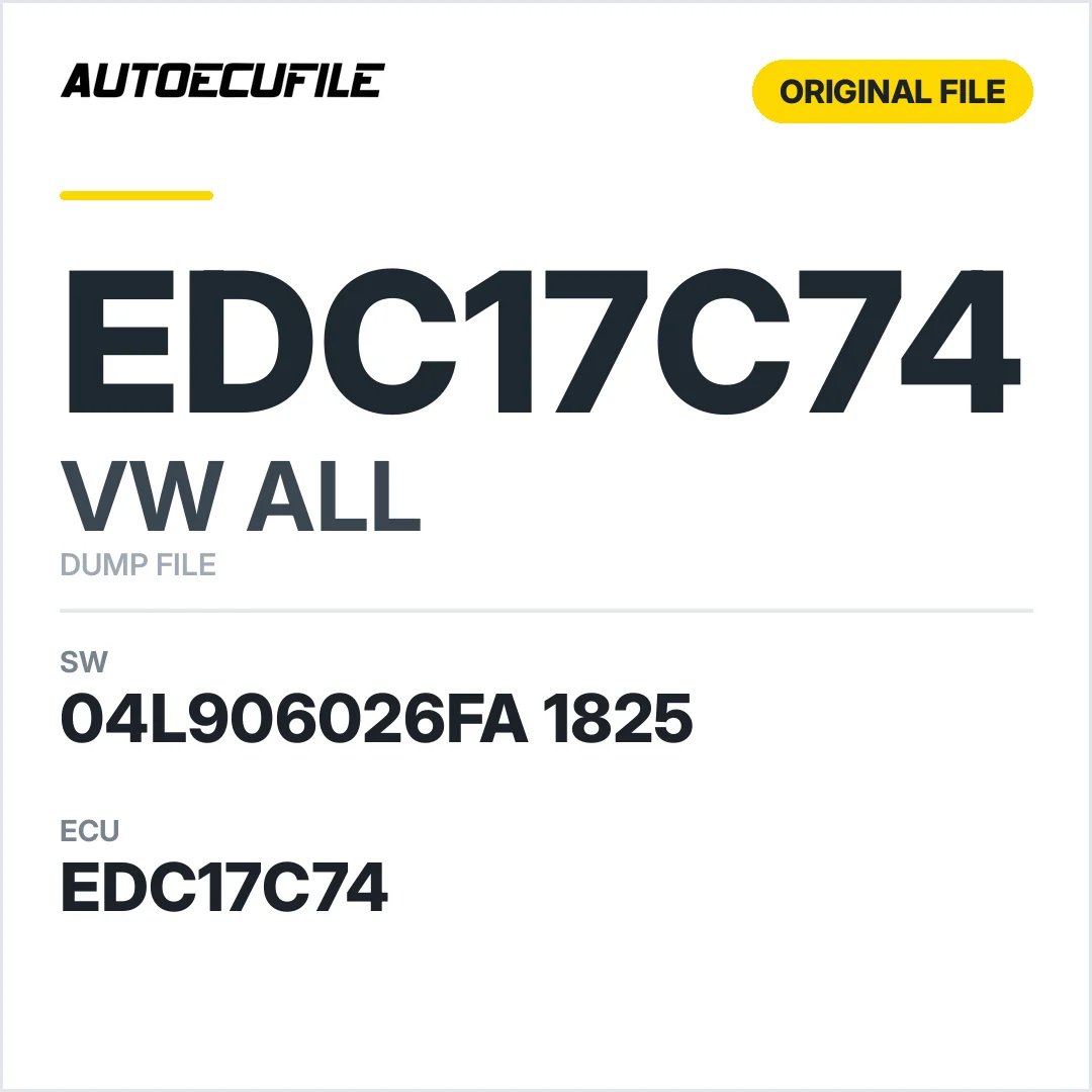 VW ALL EDC17C74 04L906026FA 1825 10SW004337 DUMP