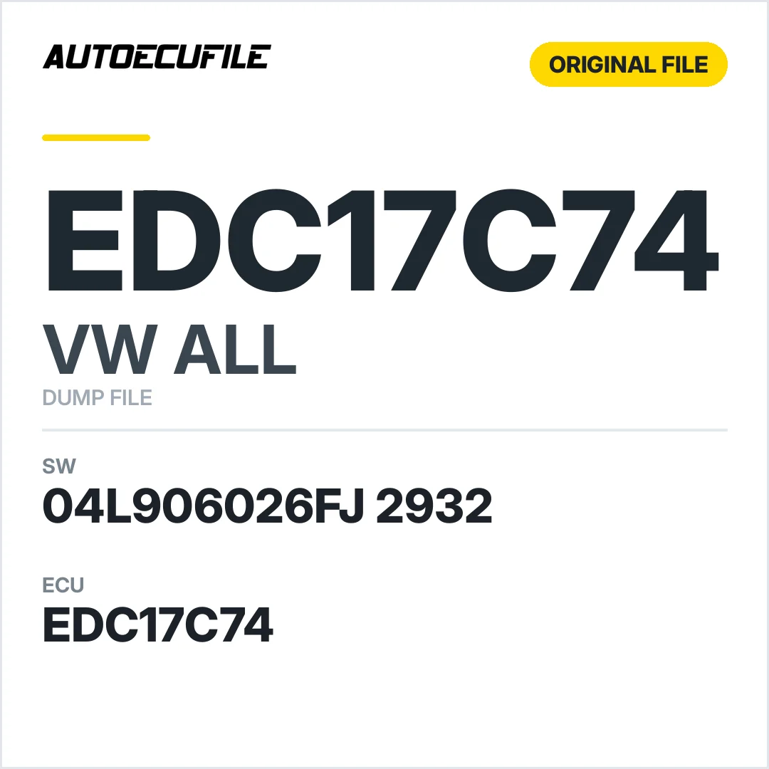VW ALL EDC17C74 04L906026FJ 2932 10SW007378 DUMP