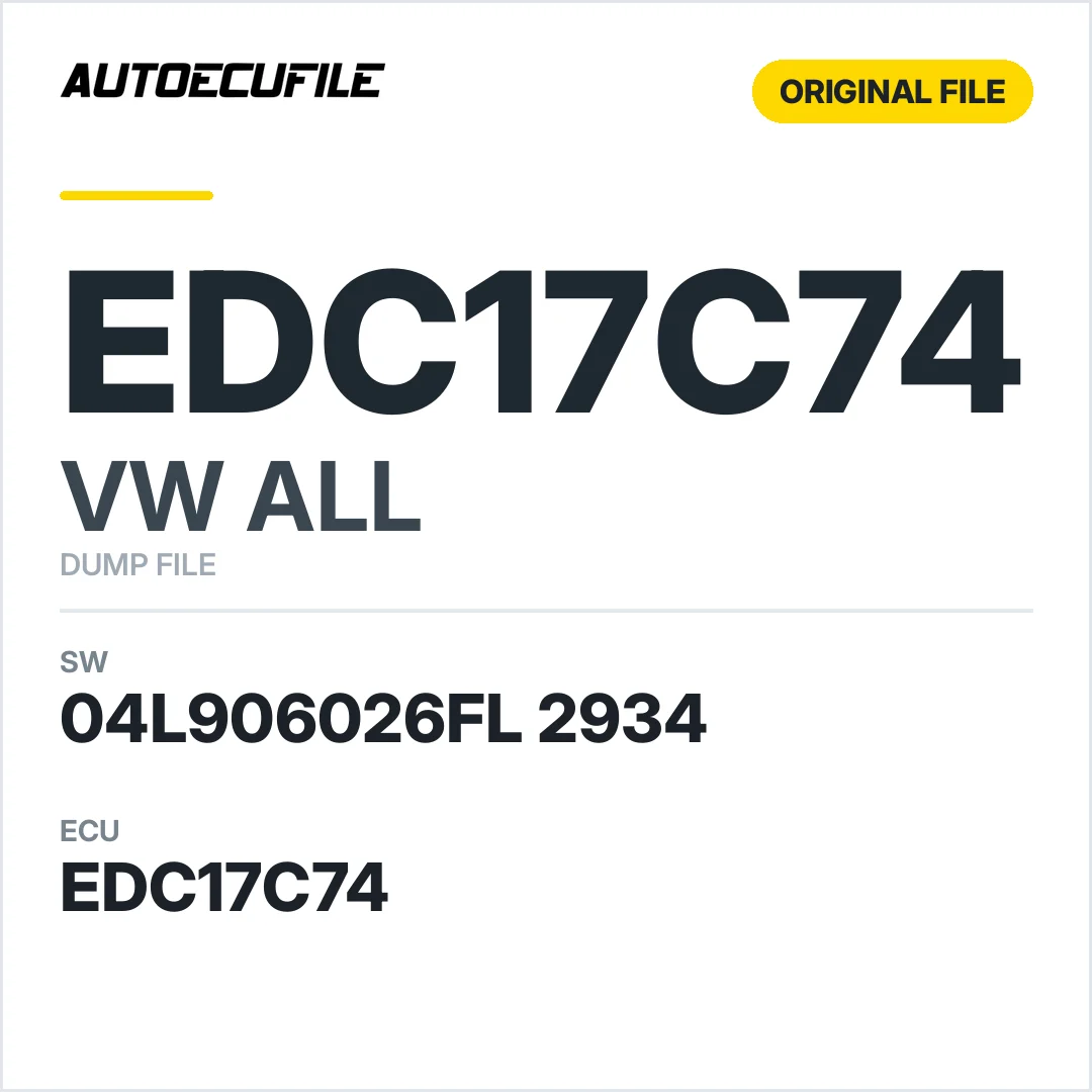 VW ALL EDC17C74 04L906026FL 2934 10SW007381 DUMP