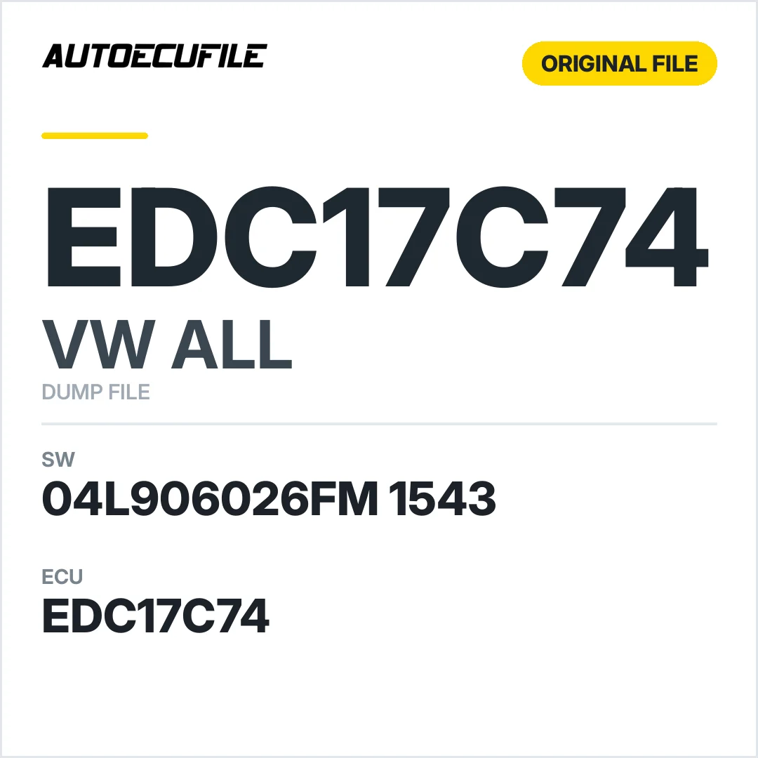 VW ALL EDC17C74 04L906026FM 1543 1037555443 DUMP