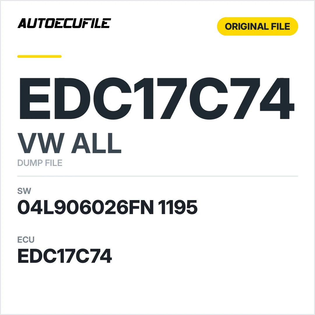 VW ALL EDC17C74 04L906026FN 1195 1037554303 DUMP