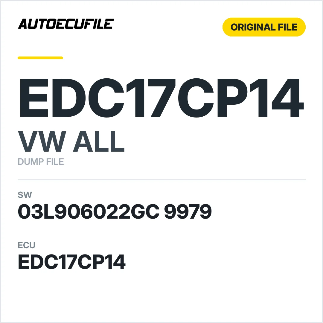 VW ALL EDC17CP14 03L906022GC 9979 1037564161 DUMP