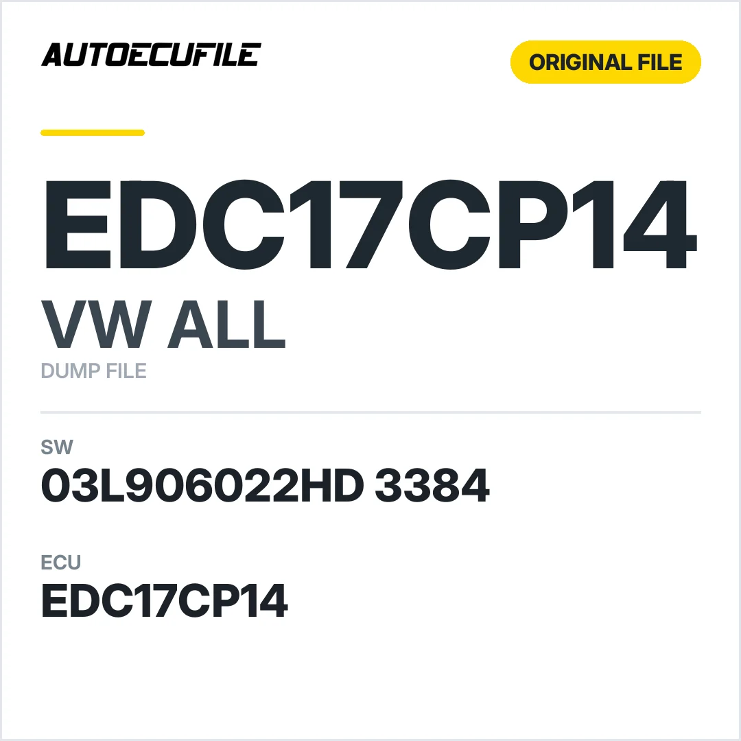 VW ALL EDC17CP14 03L906022HD 3384 1037396095 DUMP