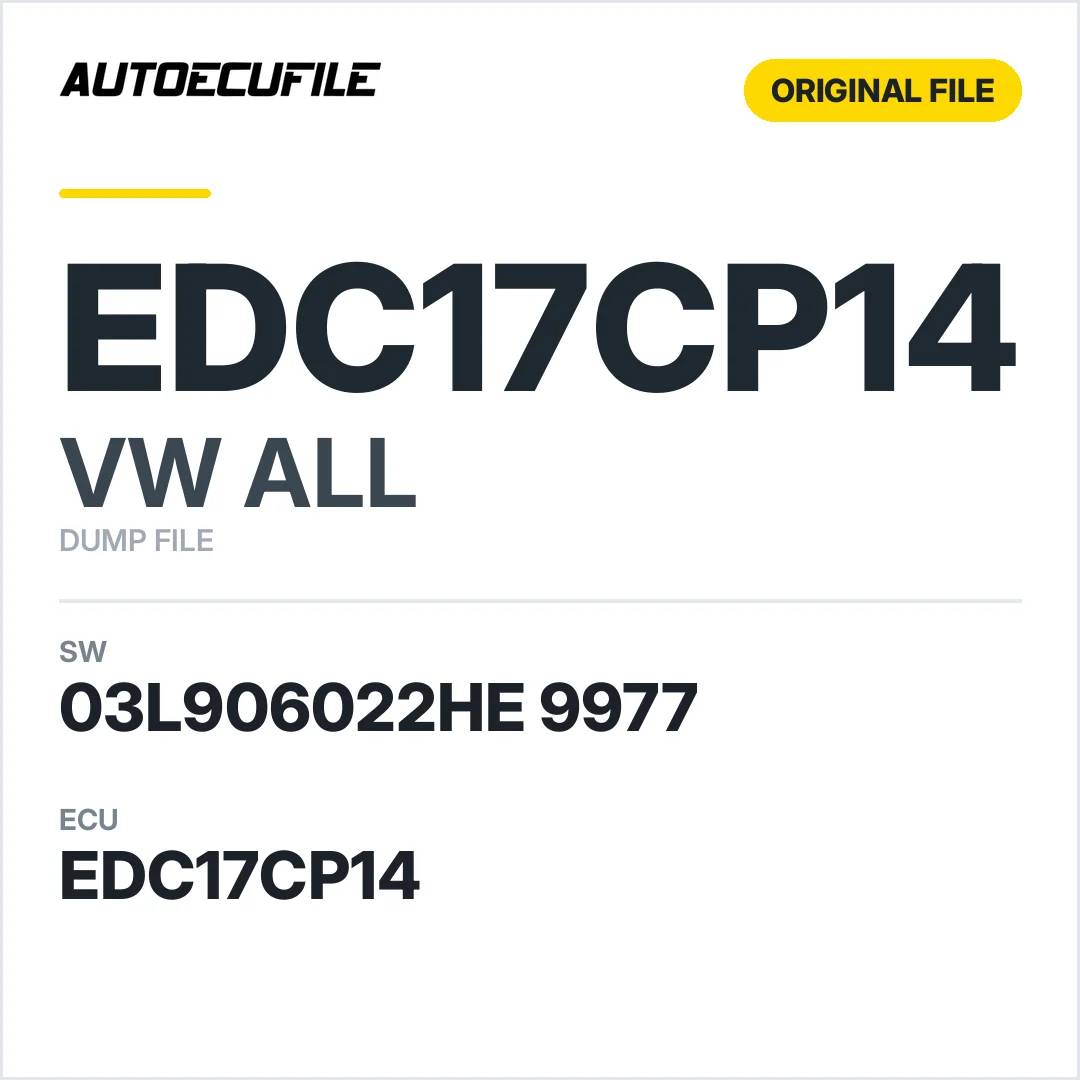 VW ALL EDC17CP14 03L906022HE 9977 1037563237 DUMP