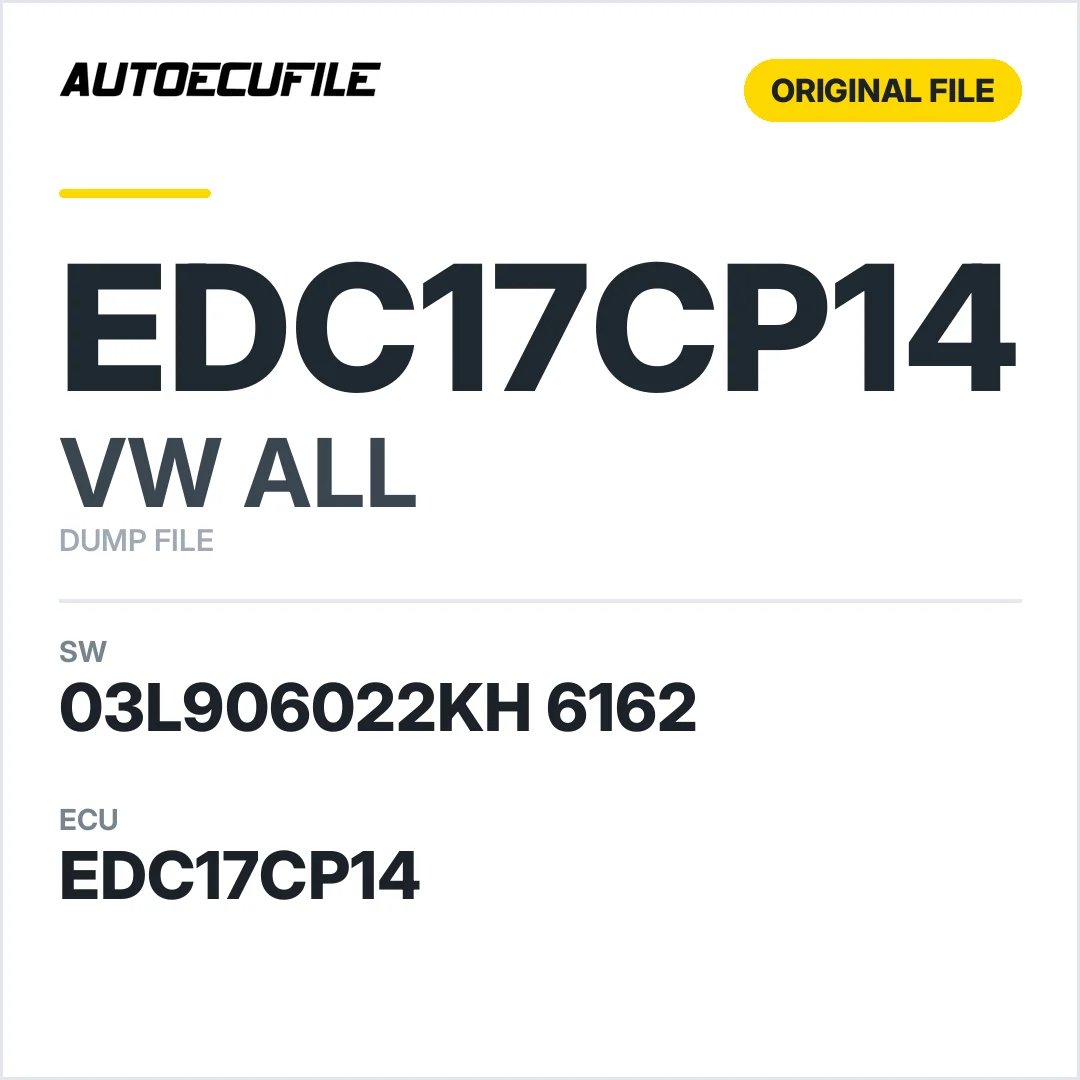VW ALL EDC17CP14 03L906022KH 6162 1037506111 DUMP