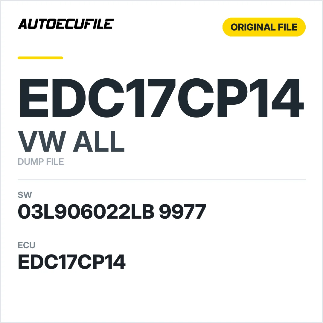 VW ALL EDC17CP14 03L906022LB 9977 1037563676 DUMP