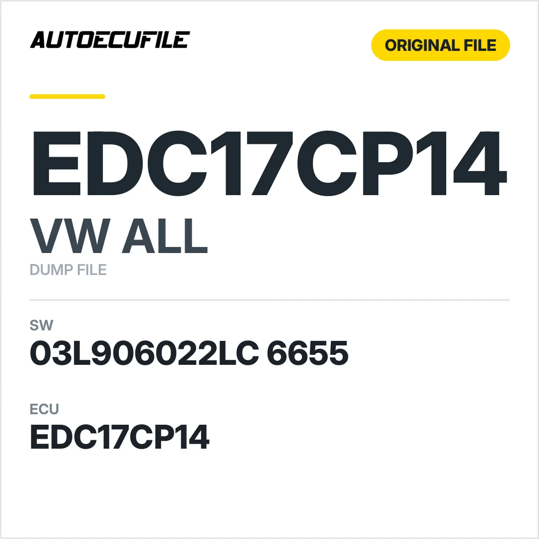 VW ALL EDC17CP14 03L906022LC 6655 1037507614 DUMP
