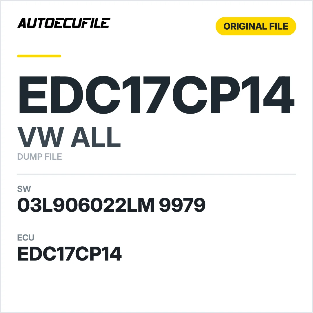 VW ALL EDC17CP14 03L906022LM 9979 1037564340 DUMP