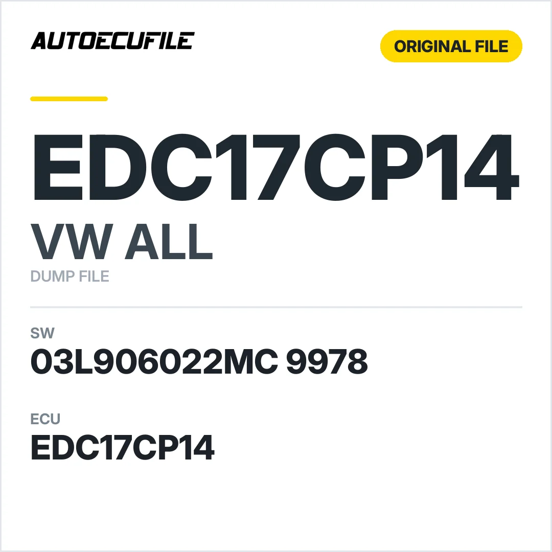 VW ALL EDC17CP14 03L906022MC 9978 1037564032 DUMP