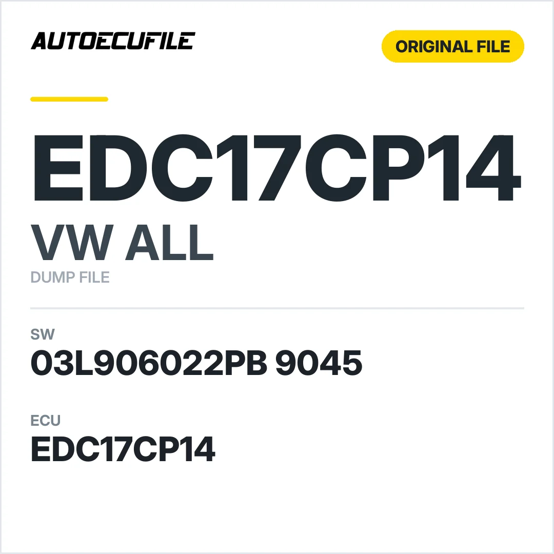 VW ALL EDC17CP14 03L906022PB 9045 1037517513 DUMP