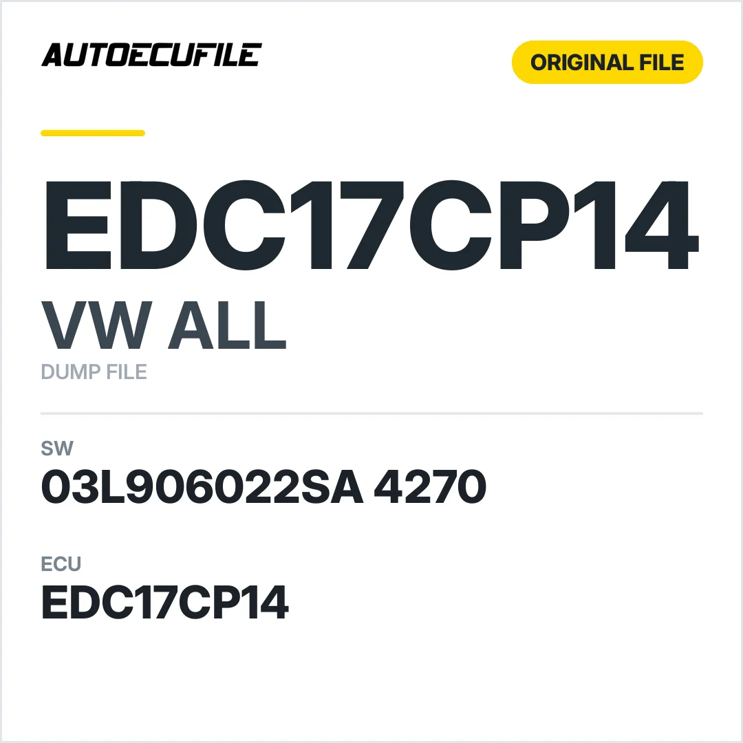 VW ALL EDC17CP14 03L906022SA 4270 1037501442 DUMP