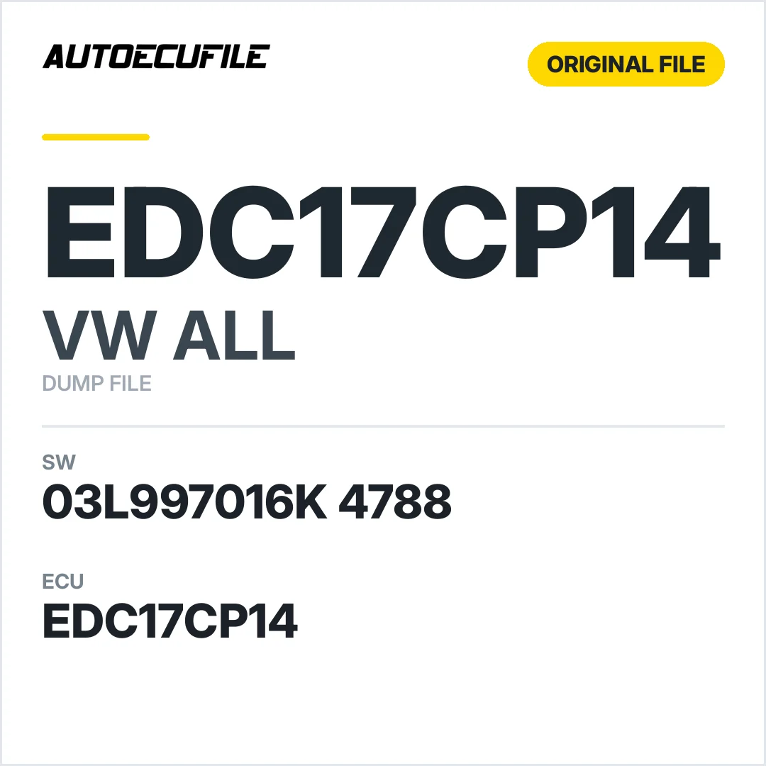VW ALL EDC17CP14 03L997016K 4788 1037501909 DUMP