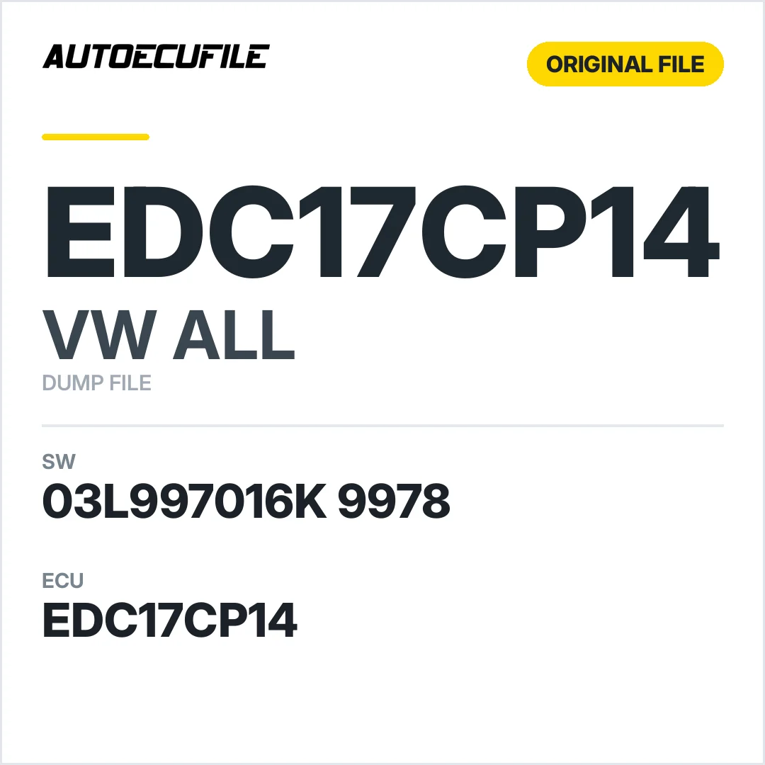 VW ALL EDC17CP14 03L997016K 9978 1037563203 DUMP