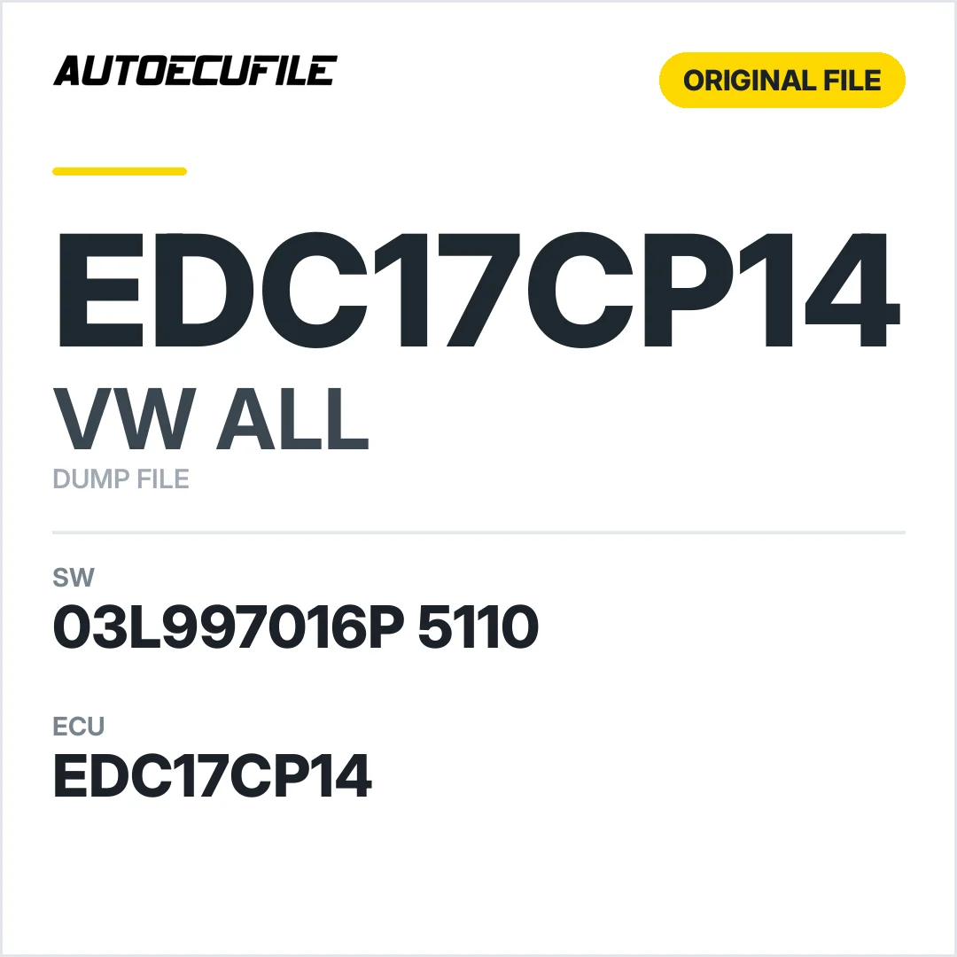 VW ALL EDC17CP14 03L997016P 5110 1037502373 DUMP