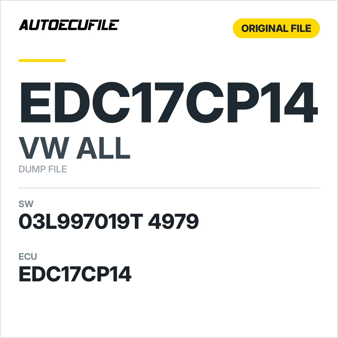 VW ALL EDC17CP14 03L997019T 4979 1037529217 DUMP