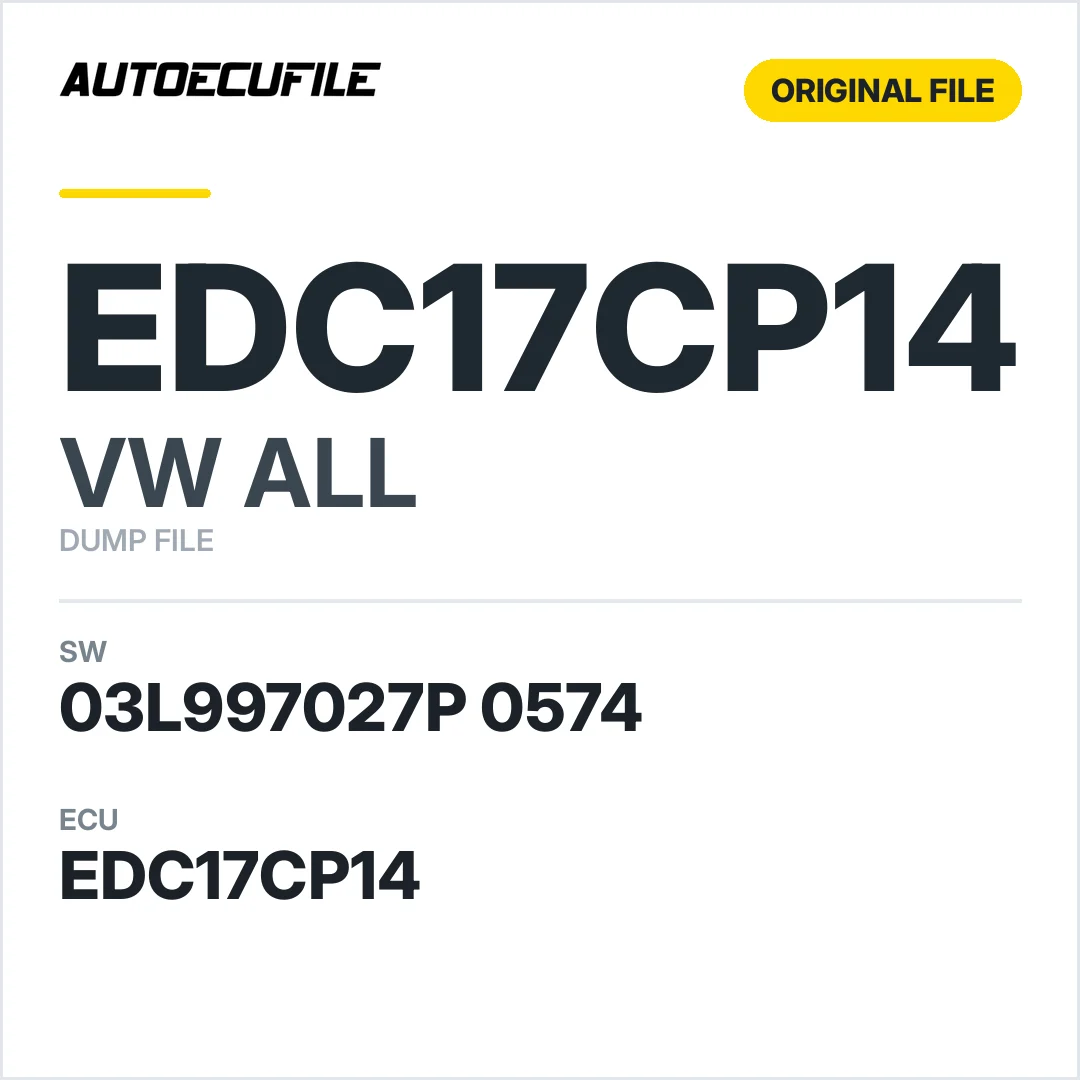 VW ALL EDC17CP14 03L997027P 0574 1037515597 DUMP