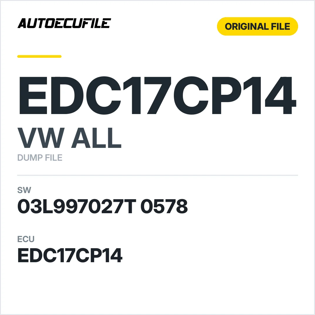 VW ALL EDC17CP14 03L997027T 0578 1037516601 DUMP