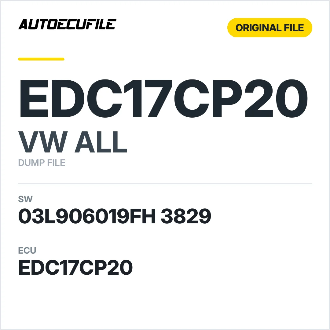 VW ALL EDC17CP20 03L906019FH 3829 1037524652 DUMP