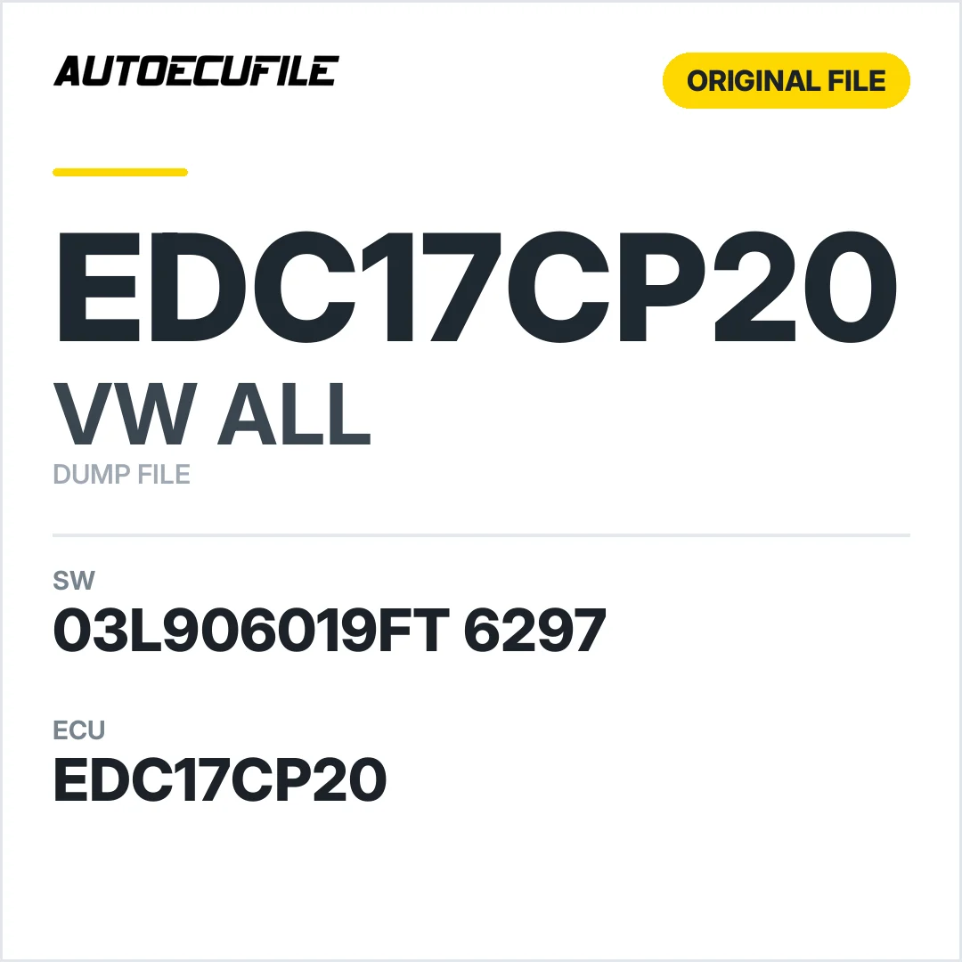 VW ALL EDC17CP20 03L906019FT 6297 1037542258 DUMP