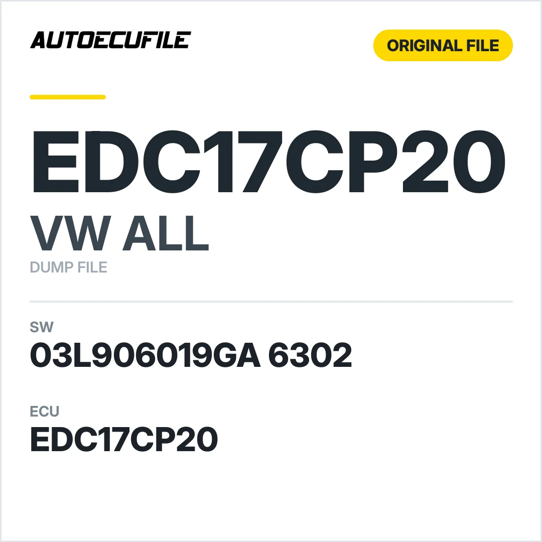 VW ALL EDC17CP20 03L906019GA 6302 1037542260 DUMP