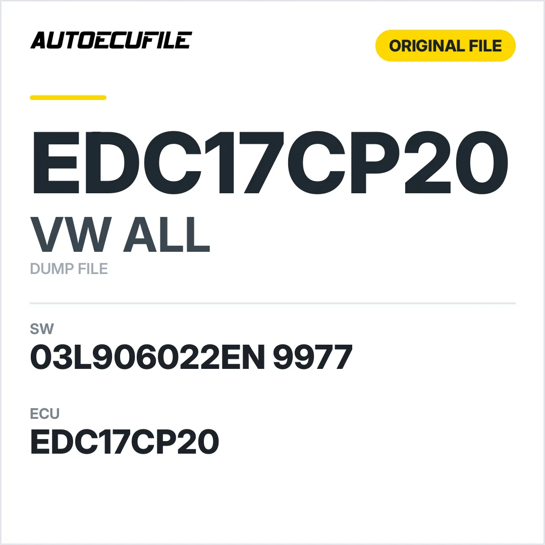 VW ALL EDC17CP20 03L906022EN 9977 1037563982 DUMP