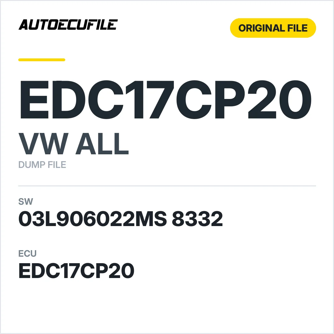 VW ALL EDC17CP20 03L906022MS 8332 1037513692 DUMP