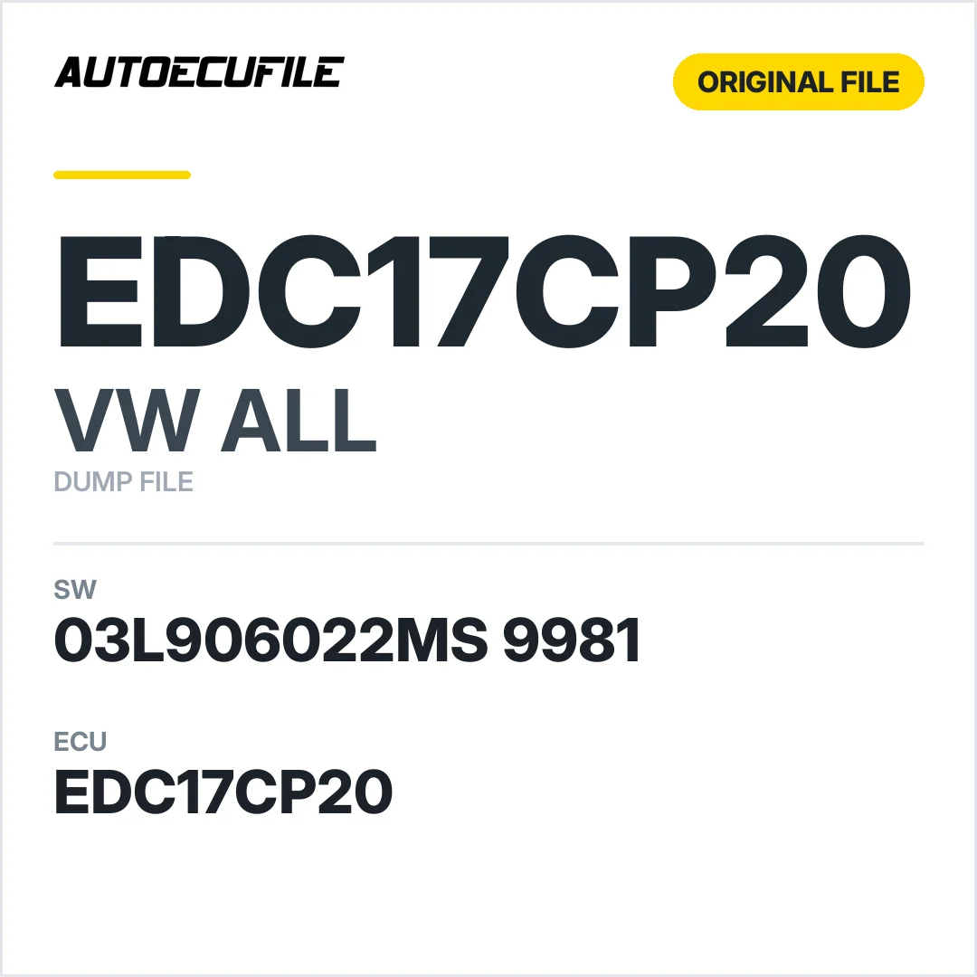 VW ALL EDC17CP20 03L906022MS 9981 1037564338 DUMP