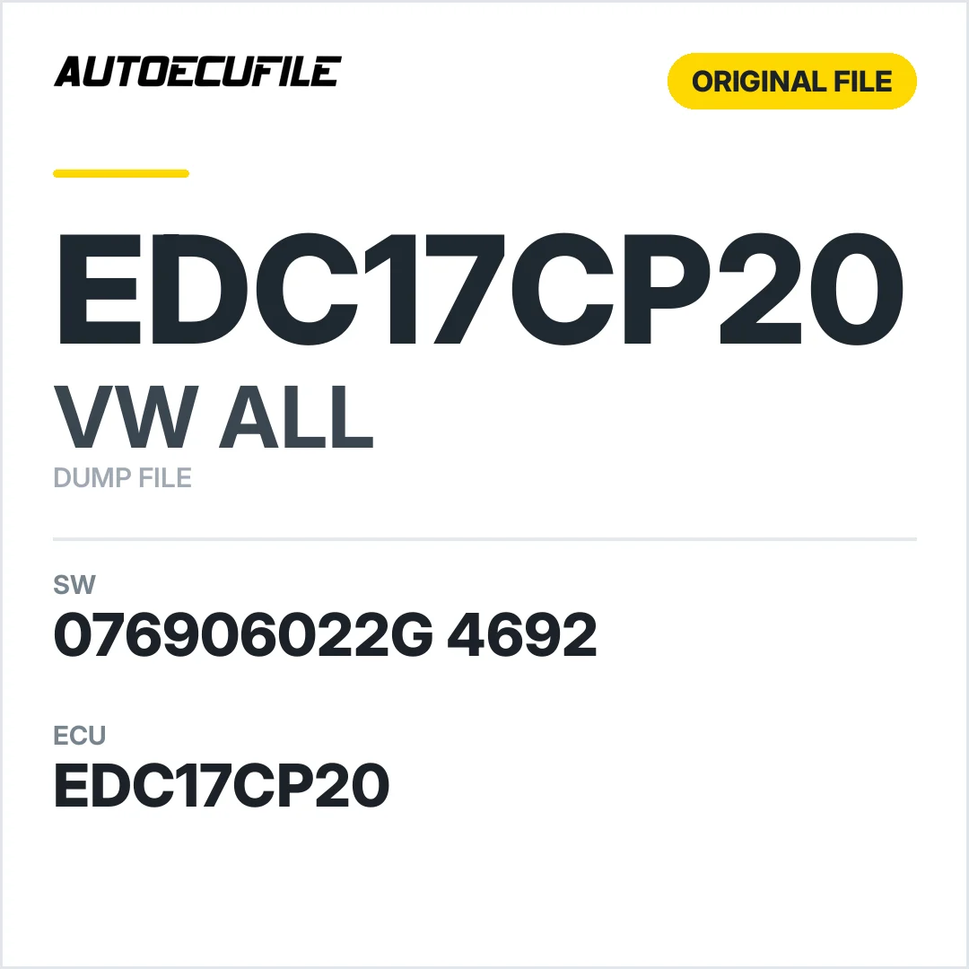VW ALL EDC17CP20 076906022G 4692 1037501477 DUMP