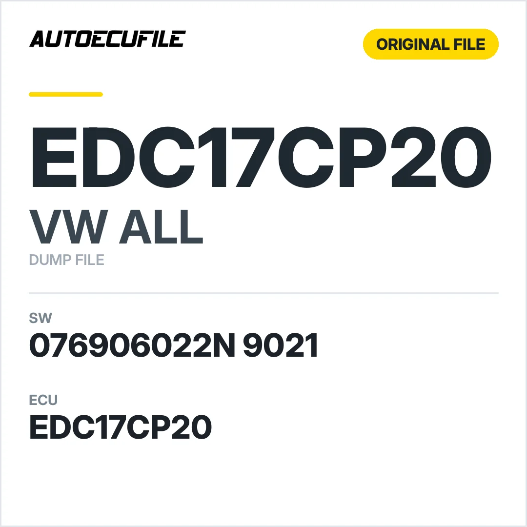 VW ALL EDC17CP20 076906022N 9021 1037517520 DUMP