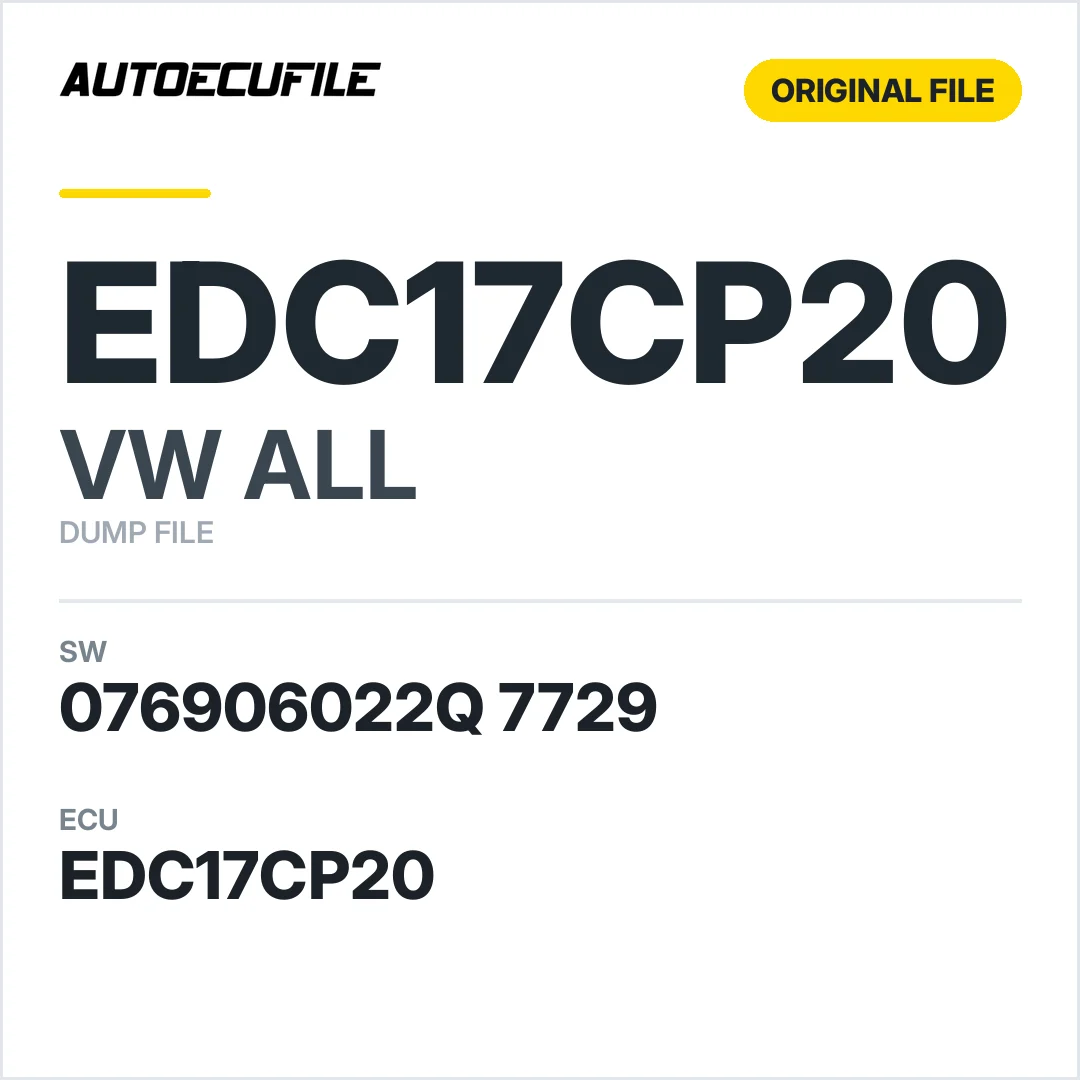 VW ALL EDC17CP20 076906022Q 7729 1037510918 DUMP