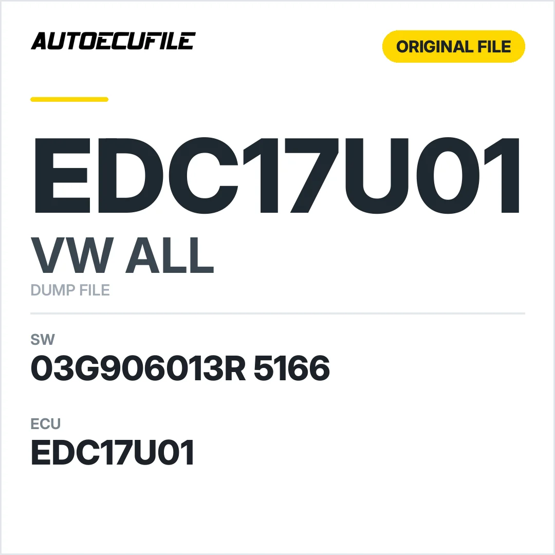 VW ALL EDC17U01 03G906013R 5166 1037503901 DUMP