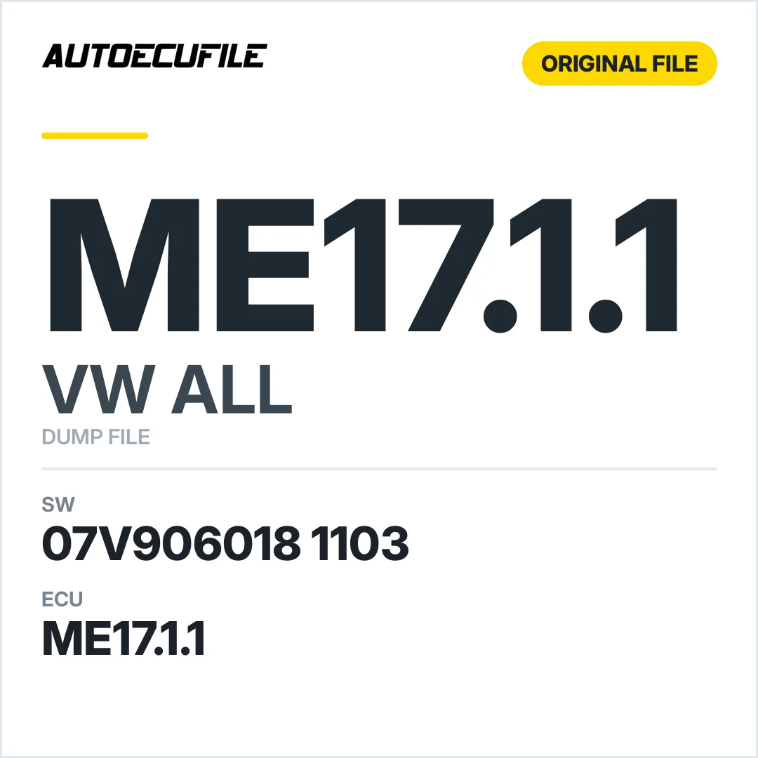 VW ALL ME17.1.1 07V906018 1103 1037512943 DUMP