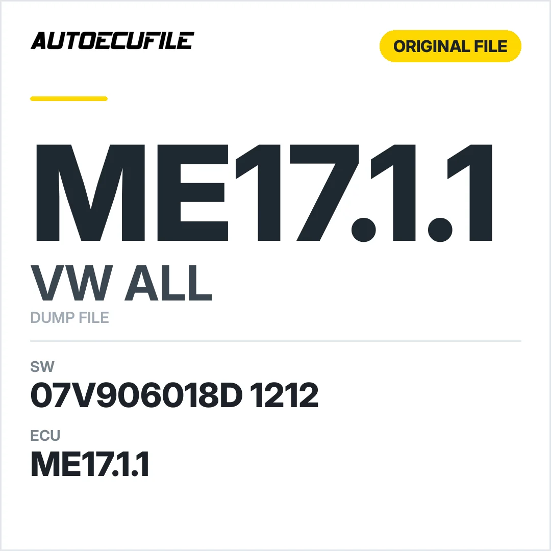 VW ALL ME17.1.1 07V906018D 1212 1037522098 DUMP