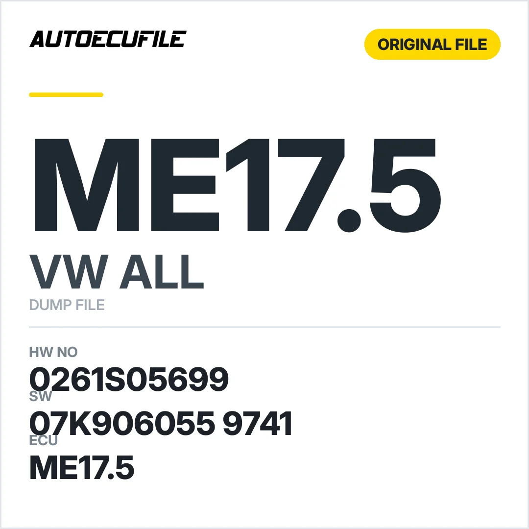 VW ALL ME17.5 07K906055 9741 1037524310 DUMP