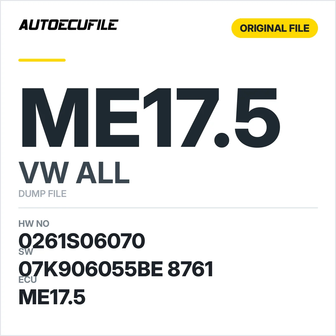 VW ALL ME17.5 07K906055BE 8761 1037514882 DUMP