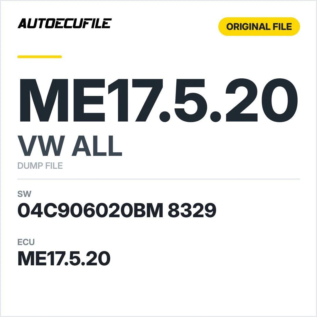 VW ALL ME17.5.20 04C906020BM 8329 1037550058 DUMP