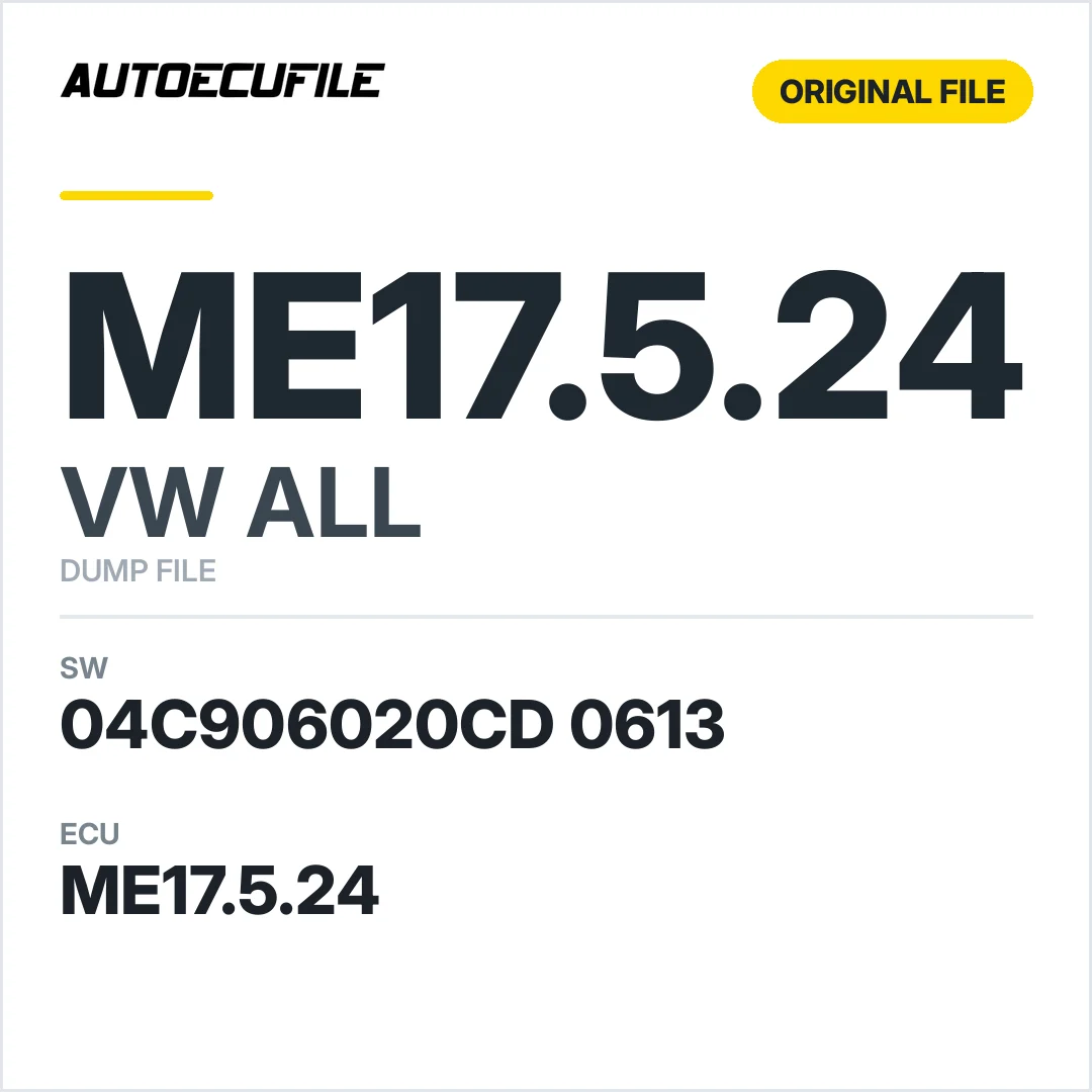 VW ALL ME17.5.24 04C906020CD 0613 1037547223 DUMP