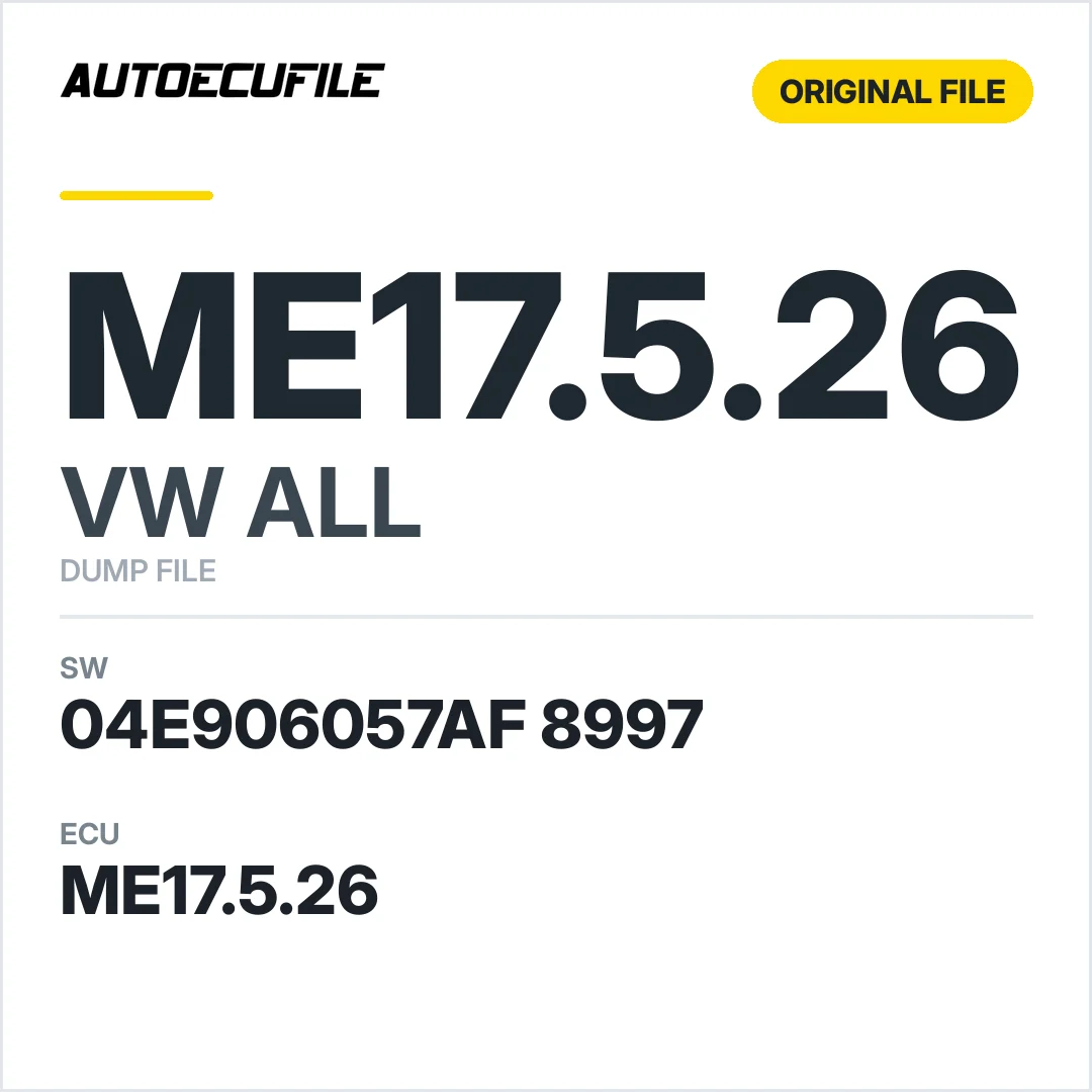 VW ALL ME17.5.26 04E906057AF 8997 1037555312 DUMP