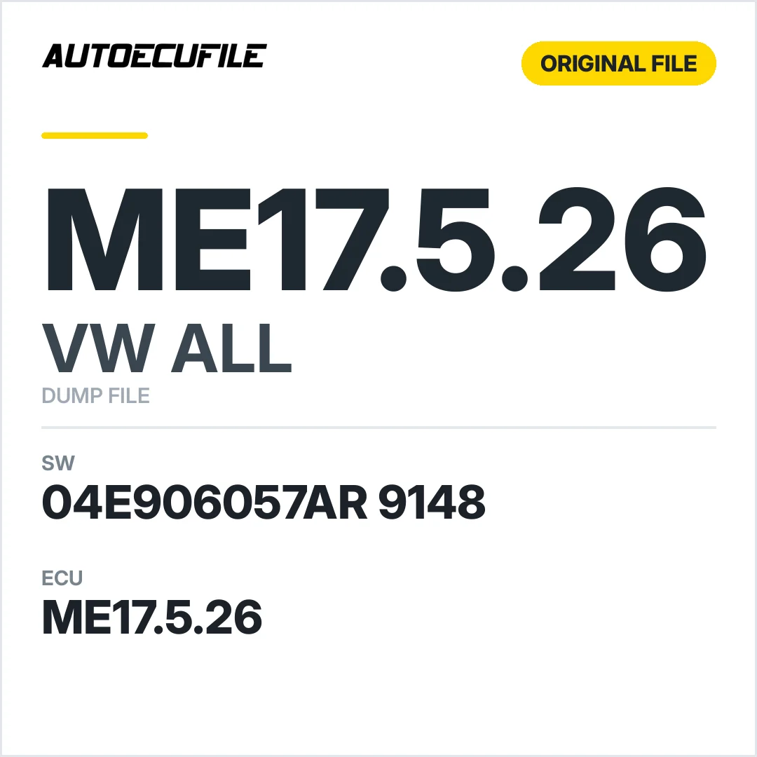 VW ALL ME17.5.26 04E906057AR 9148 10SW005709 DUMP