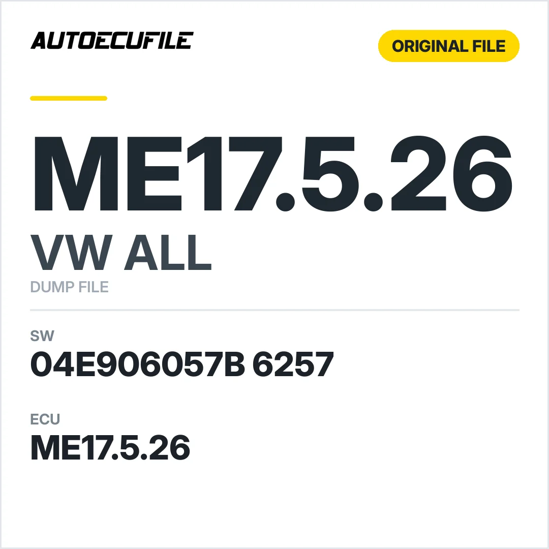 VW ALL ME17.5.26 04E906057B 6257 1037537334 DUMP