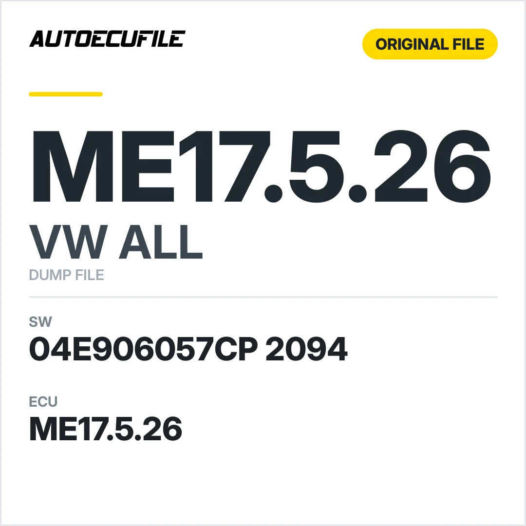VW ALL ME17.5.26 04E906057CP 2094 1037555156 DUMP