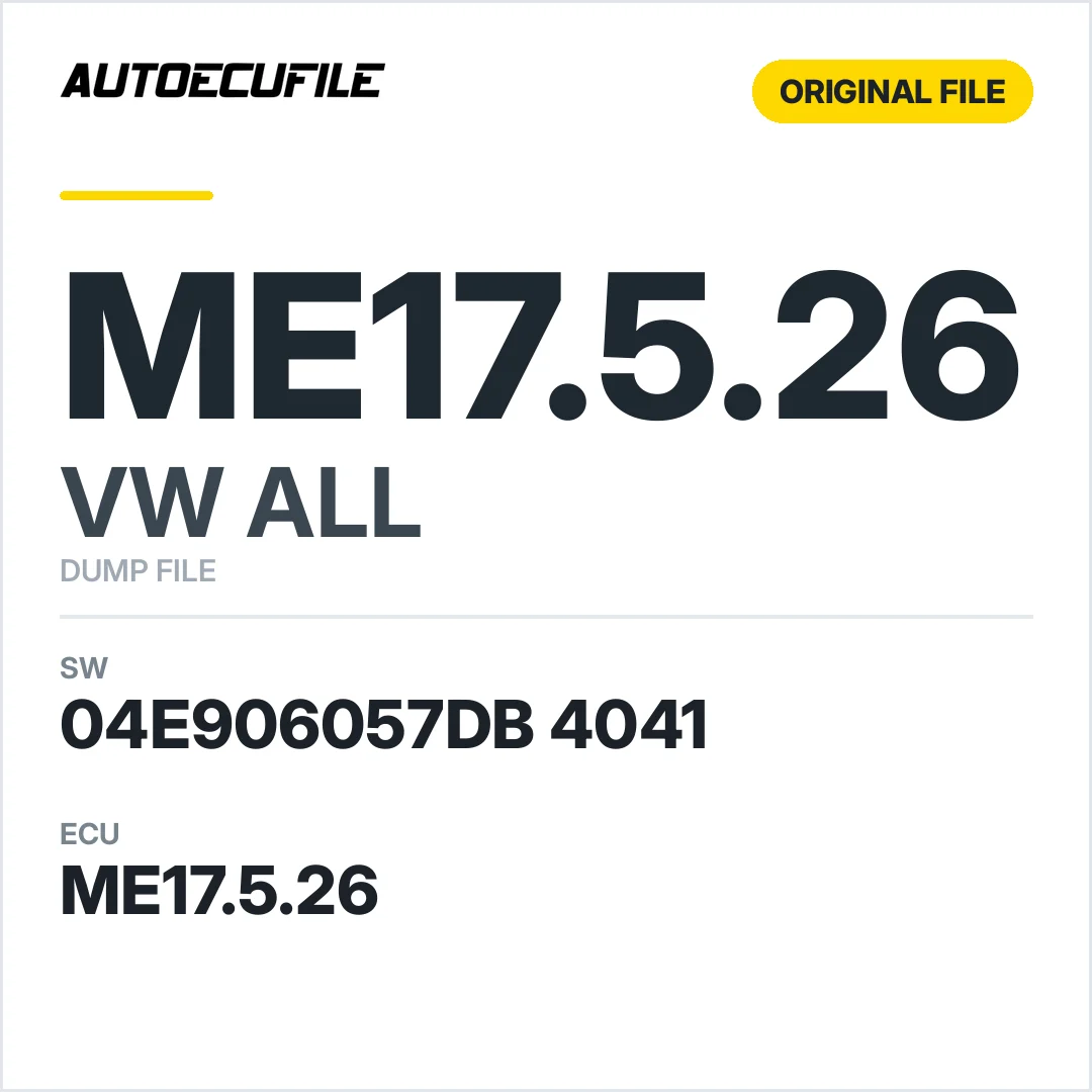 VW ALL ME17.5.26 04E906057DB 4041 10SW014372 DUMP