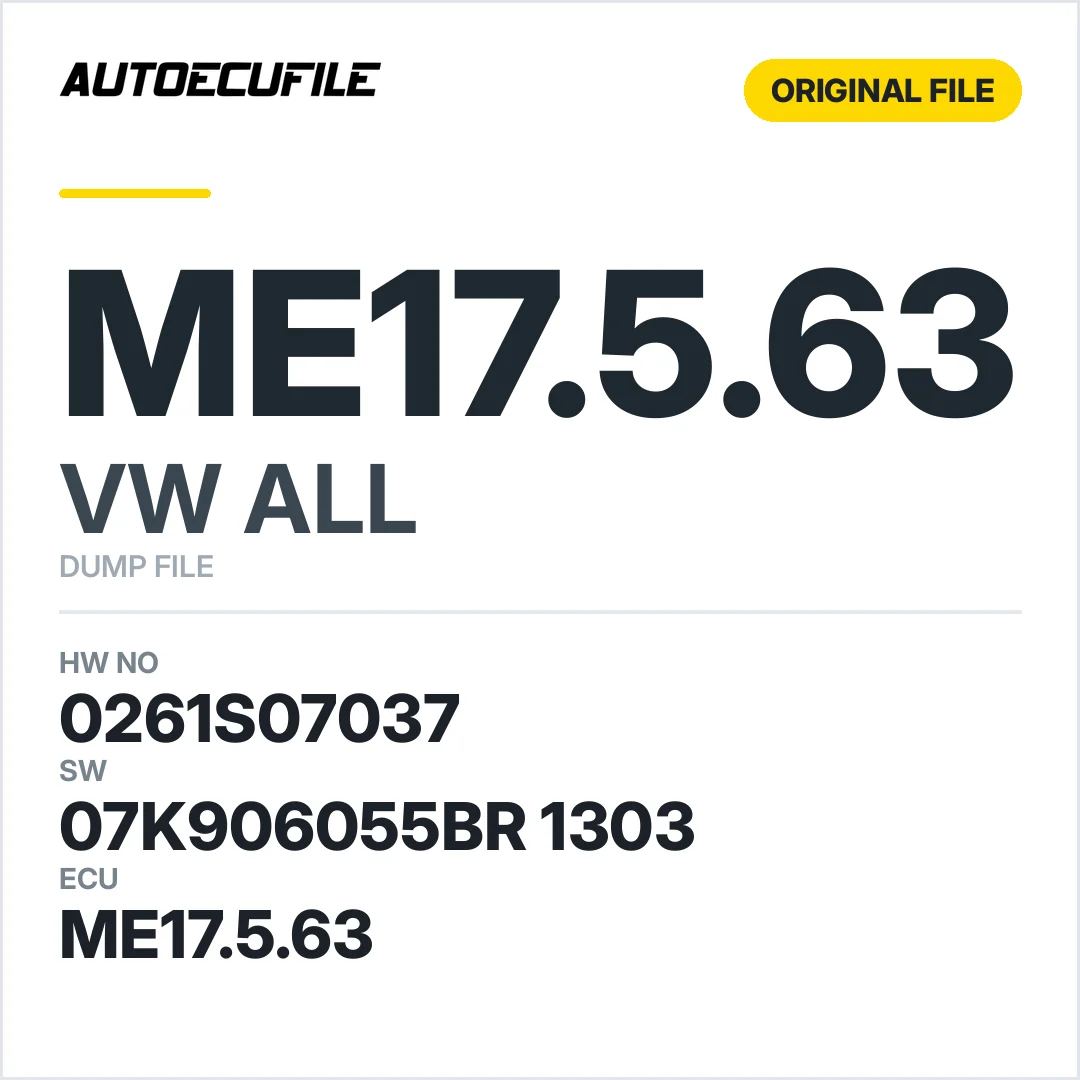 VW ALL ME17.5.63 07K906055BR 1303 1037537052 DUMP