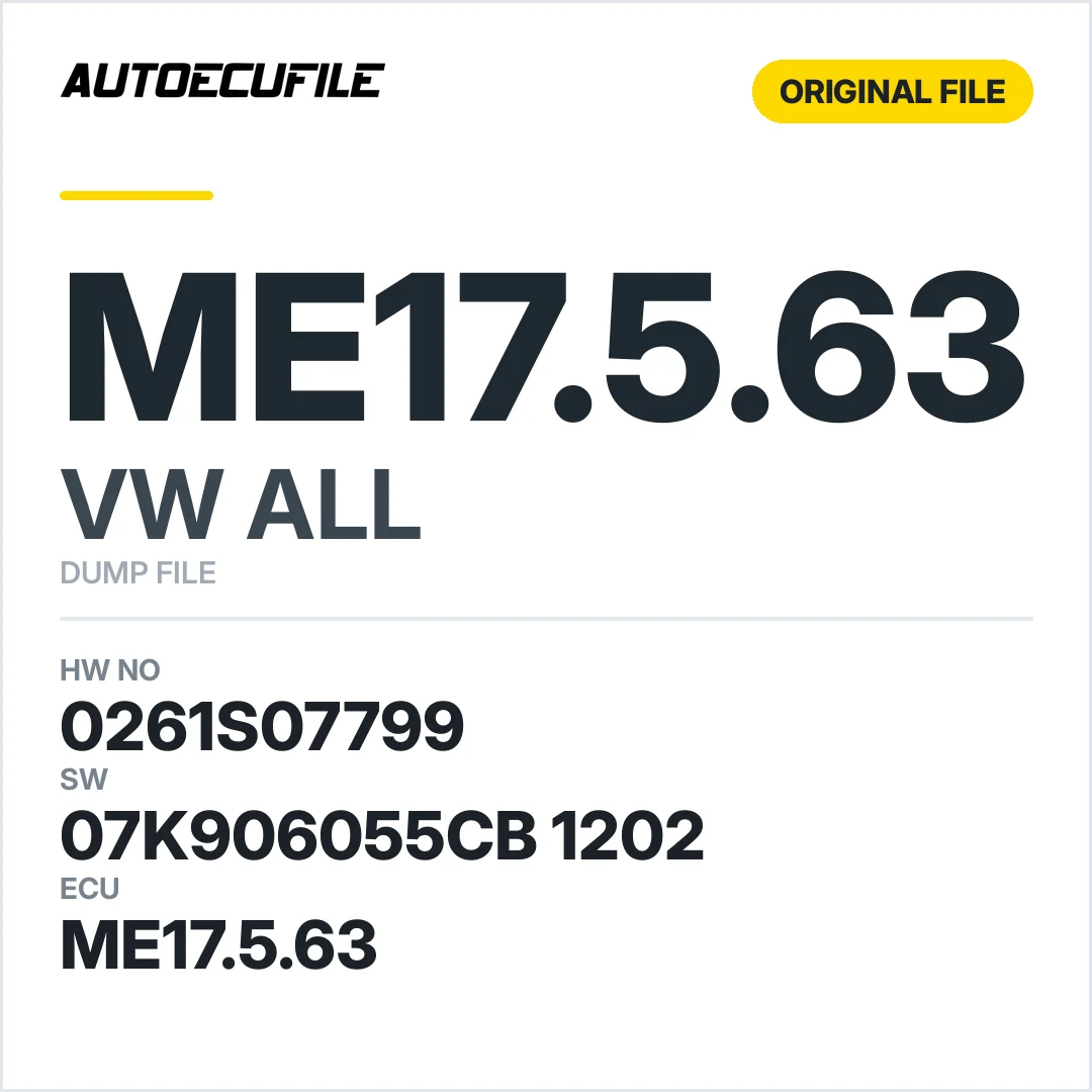 VW ALL ME17.5.63 07K906055CB 1202 1037528560 DUMP