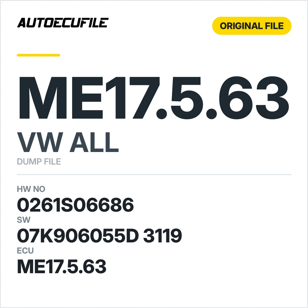 VW ALL ME17.5.63 07K906055D 3119 1037524562 DUMP