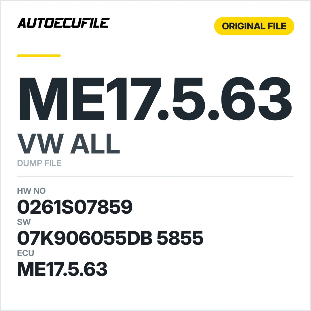 VW ALL ME17.5.63 07K906055DB 5855 1037535182 DUMP